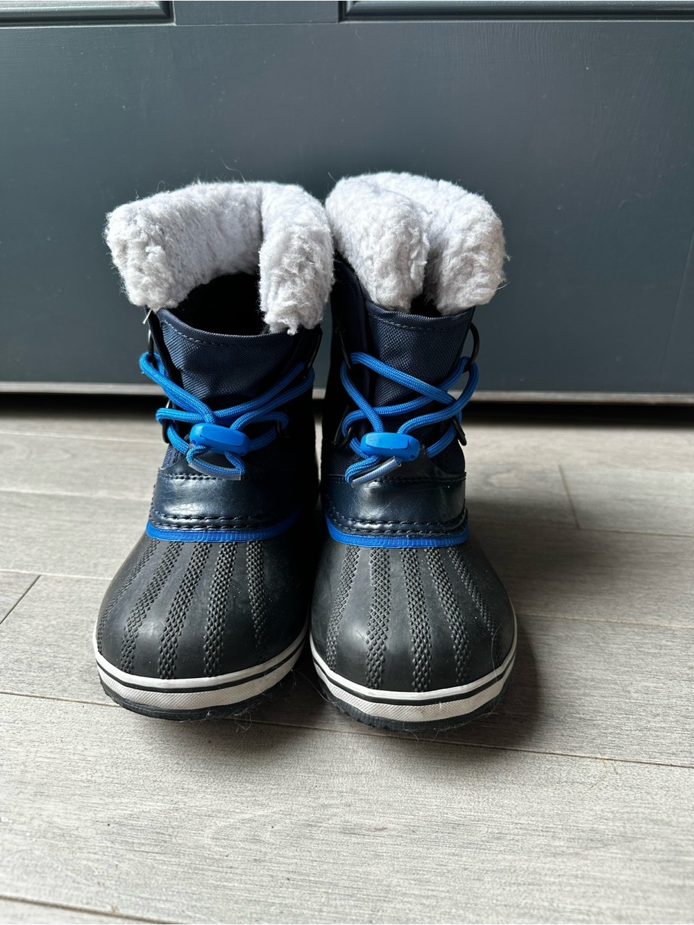 Kids Boys Sorel Yoot Pac Black And Blue Outdoor Winter Snow Boots Warm Size 12
